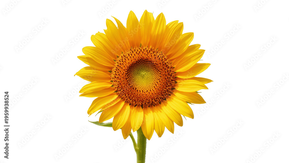 Fototapeta premium Cheerful yellow sunflower in full bloom, showcasing vibrant petals and natural beauty