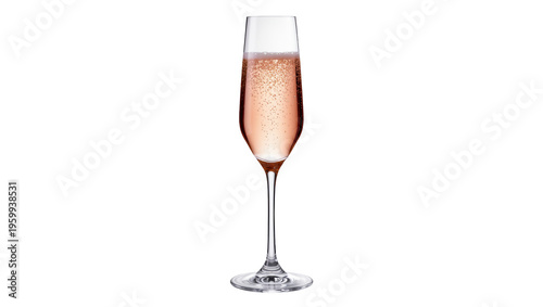 Fotografia Sparkling pink champagne in an elegant flute glass, perfect for a festive toast