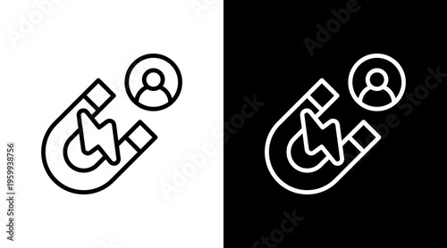 Lead Generation White Icon Set Design