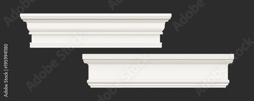 Classic Decorative Wall and Ceiling Molding Set – Elegant Crown Molding, Baseboard, and Architectural Trim Vector Collection
