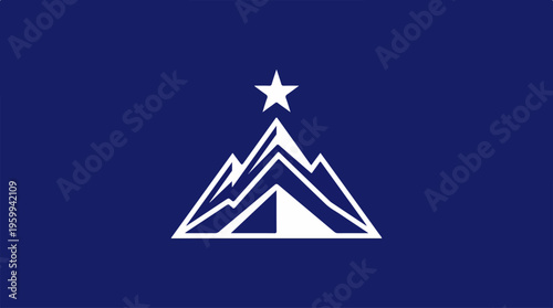 Camping Adventure - A Majestic Mountain Tent Under a Starry Sky.