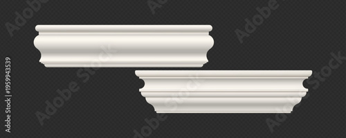 Classic Decorative Wall and Ceiling Molding Set – Elegant Crown Molding, Baseboard, and Architectural Trim Vector Collection