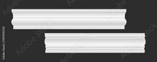Classic Decorative Wall and Ceiling Molding Set – Elegant Crown Molding, Baseboard, and Architectural Trim Vector Collection