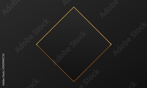 A minimalist golden diamond frame centered on a sophisticated dark charcoal diagonal gradient background