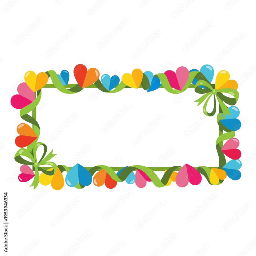 Fototapeta premium Colorful Easter Egg Border Frame.