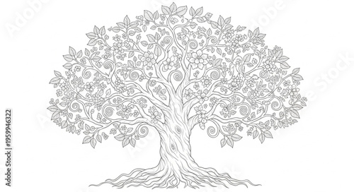 Detailed Drawing of Large Tree.