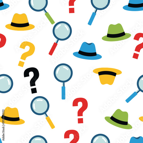 Colorful Hats and Magnifying Glasses.
