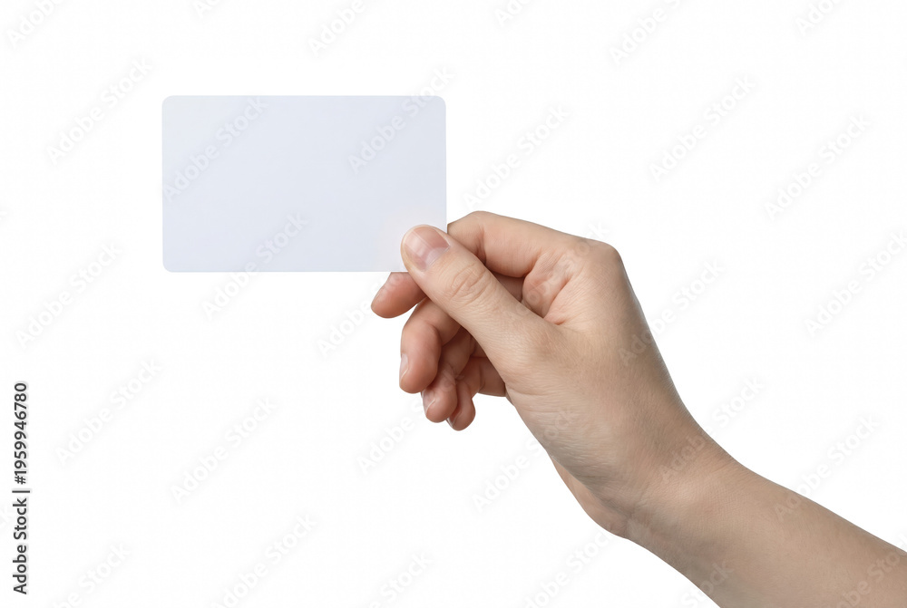 Obraz premium Hand Holding Blank White Plastic Card