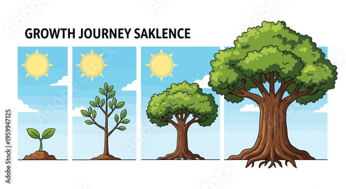 Tree Growth Stages Illustration.
