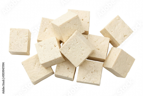 Fotografía Fresh Diced Firm Tofu Blocks
