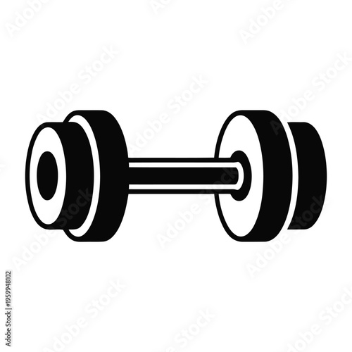 A pair of dumbbells with circular weights on each end and a central bar Vector
