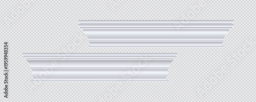 Classic Decorative Wall and Ceiling Molding Set – Elegant Crown Molding, Baseboard, and Architectural Trim Vector Collection