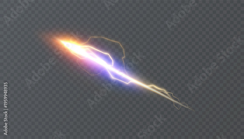 An explosion of energy streaking across the sky with lightning bolts illustrating speed, power and dynamic electricity through light.