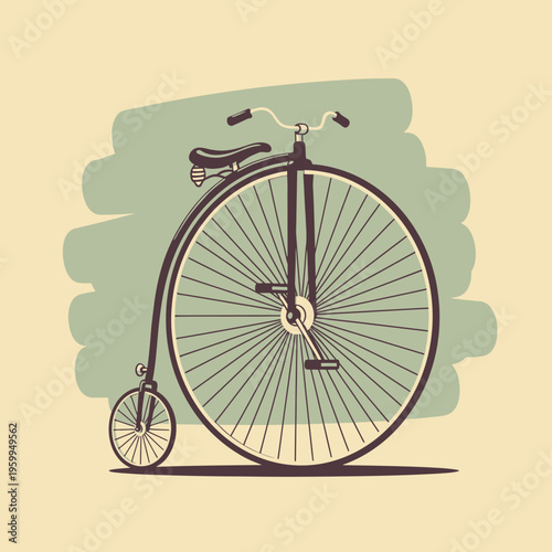 Vintage Penny Farthing Bicycle Design.