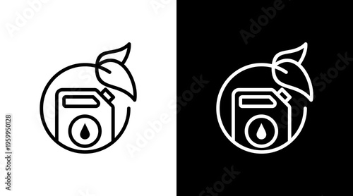 Biofuel White Icon Set Design