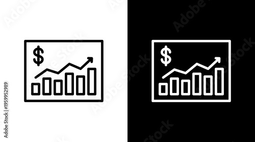 Stock Exchange White Icon Set Design