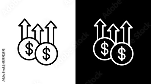 Interest Rate White Icon Set Design