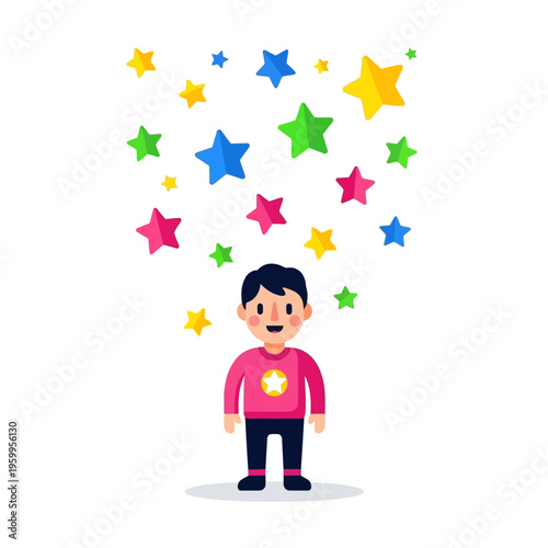 Wallpaper Mural Boy with colorful star imagination. Torontodigital.ca