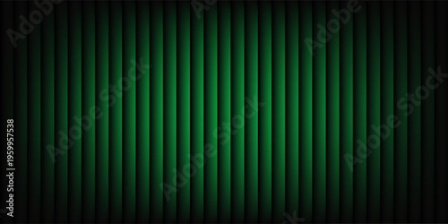 Dark green neon gradient ribbed glass. Vector ribbed glass texture background. Mesh gradient. acrylic ribbed bath surface. Reeded glass background semitransparent overlay. Bath wall window