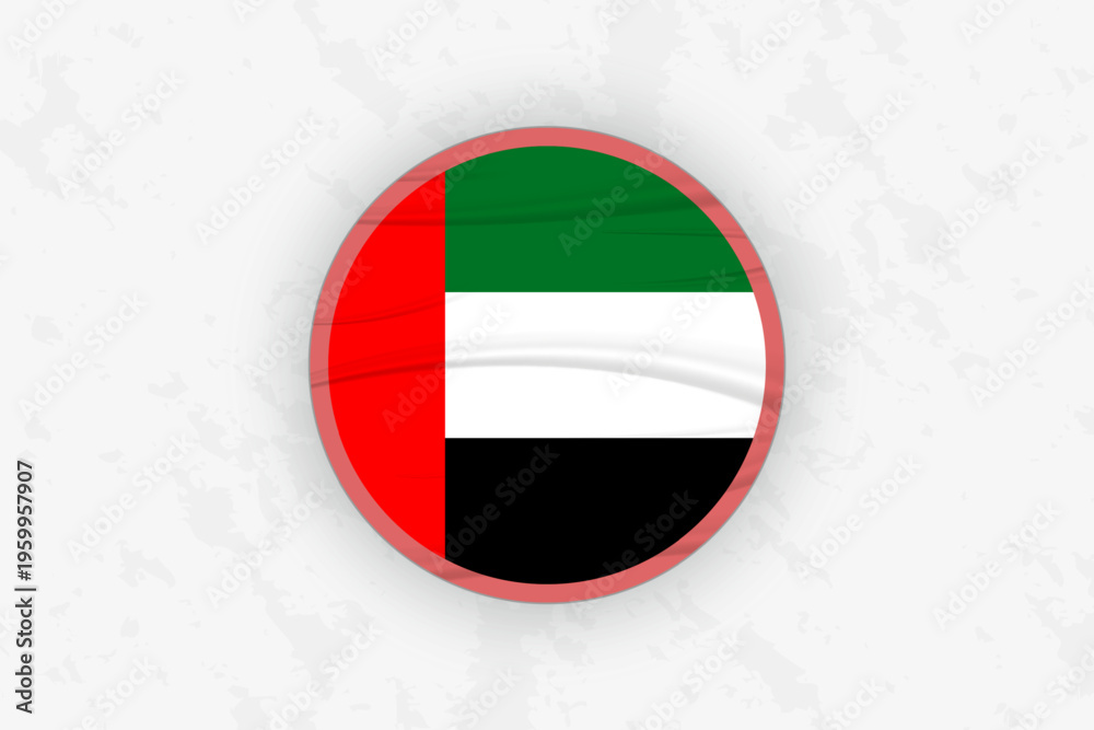 Naklejka premium United Arab Emirates Flag Circular Sticker Design, National Pride Decal.