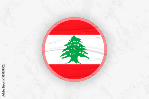Lebanon Flag Circular Sticker Design, National Pride Decal.