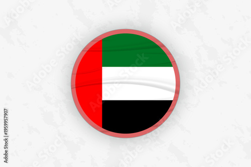 United Arab Emirates Flag Circular Sticker Design, National Pride Decal.