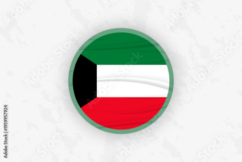 Kuwait Flag Circular Sticker Design, National Pride Decal.