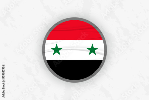 Syria Flag Circular Sticker Design, National Pride Decal.