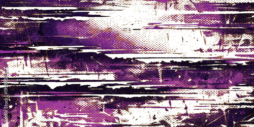 An abstract grunge background featuring a dark purple and pink vintage paint texture with dirty brush strokes on an old textured paper wall design