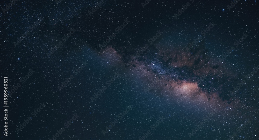 Obraz premium Galaxy night sky scene with stars and Milky Way illumination