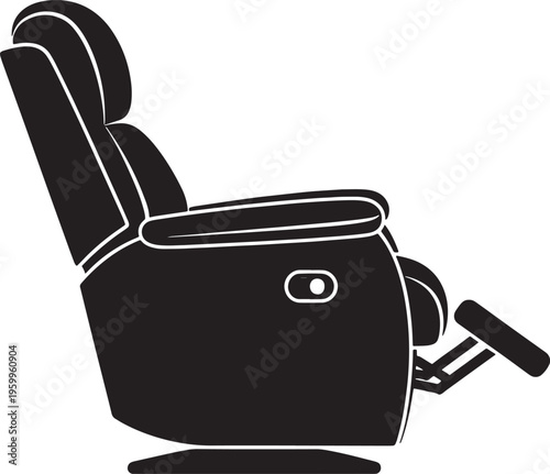 Recliner chair with footrest and adjustable headrest  modern furniture design