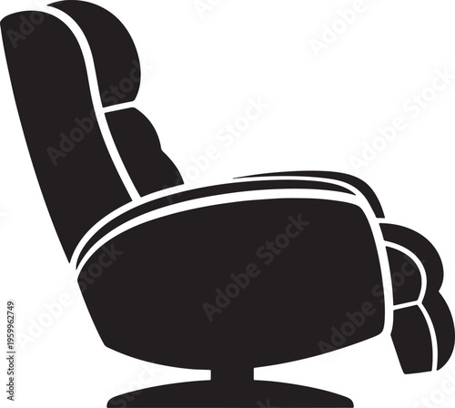 Office chair with high back and armrests on swivel base  modern furniture design