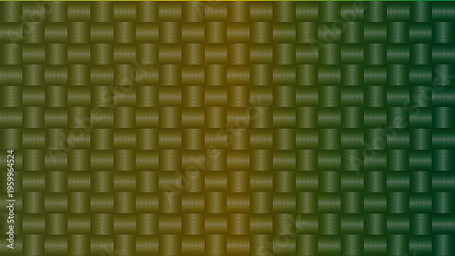 Photos Woven basket texture pattern with green and gold gradient