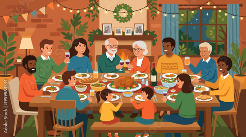 Family Thanksgiving Dinner Celebration