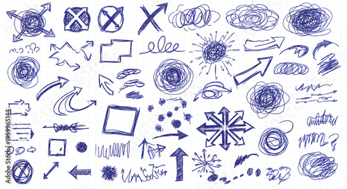 Sketchy Annotation Marks and Hand Drawn Symbols Icon Pack