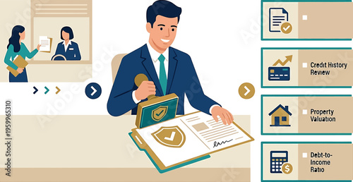 A businessman holding a briefcase with a gold shield and dollar sign isolated on transparent background