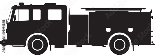 unique fire truck icon silhouette