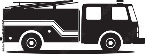 awesome fire truck icon silhouette