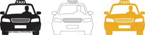 set of taxi car icon