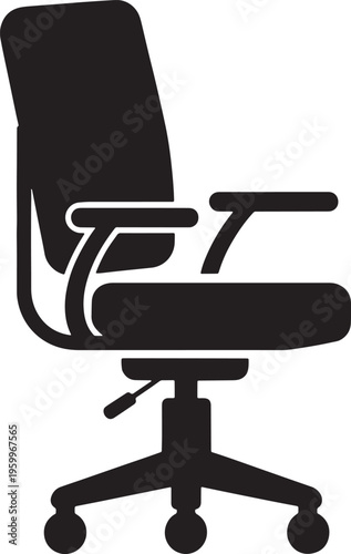 Office chair with wheels and armrests in modern design  ergonomic furniture