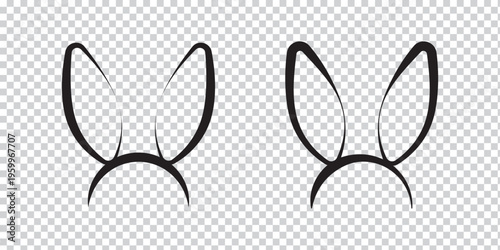 Elegant bunny ears headband designs for costume and party accessories vector. EPS 10.