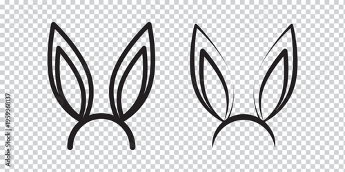 Elegant bunny ears headband designs for costume and party accessories vector. EPS 10.