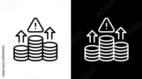 Investment Risk White Icon Set Design