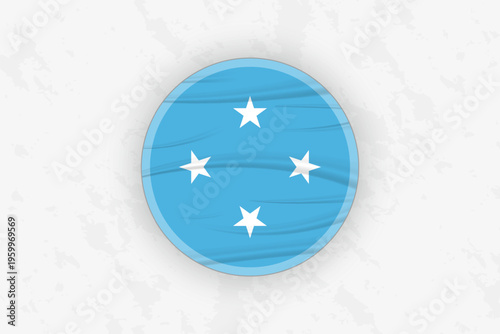 Micronesia Flag Circular Sticker Design, National Pride Decal.