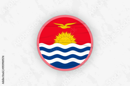 Kiribati Flag Circular Sticker Design, National Pride Decal.