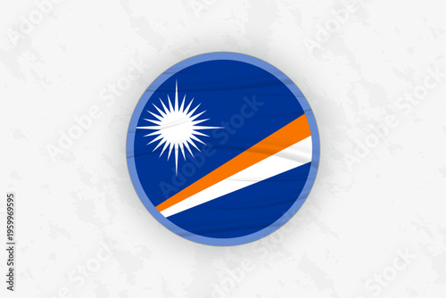 Marshall Islands Flag Circular Sticker Design, National Pride Decal.