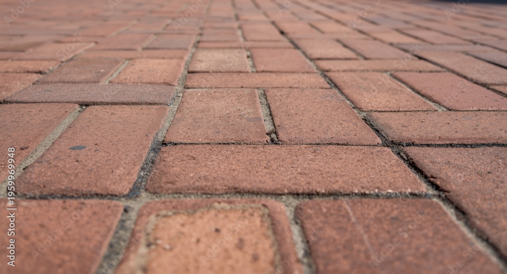 Fototapeta premium Macro perspective on sealant protecting driveway brick textures