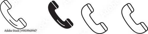 Vector illustration of Four telephones