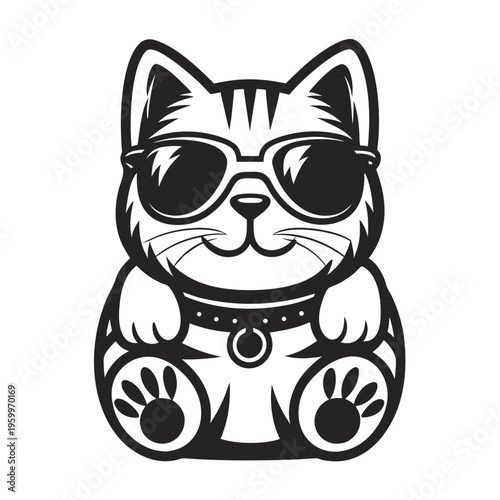 Cute Kawaii Cartoon Cat Outline Drawing for Websites, Mobile Apps, and Animal Lover Gifts