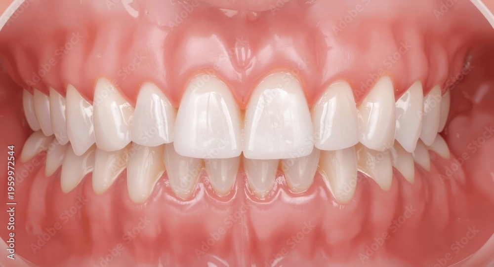 Obraz premium Restorative dental bridge fitted with several crowns for smile repair